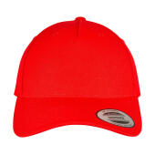 5-Panel Premium Curved Visor Snapback Cap - Red - One Size